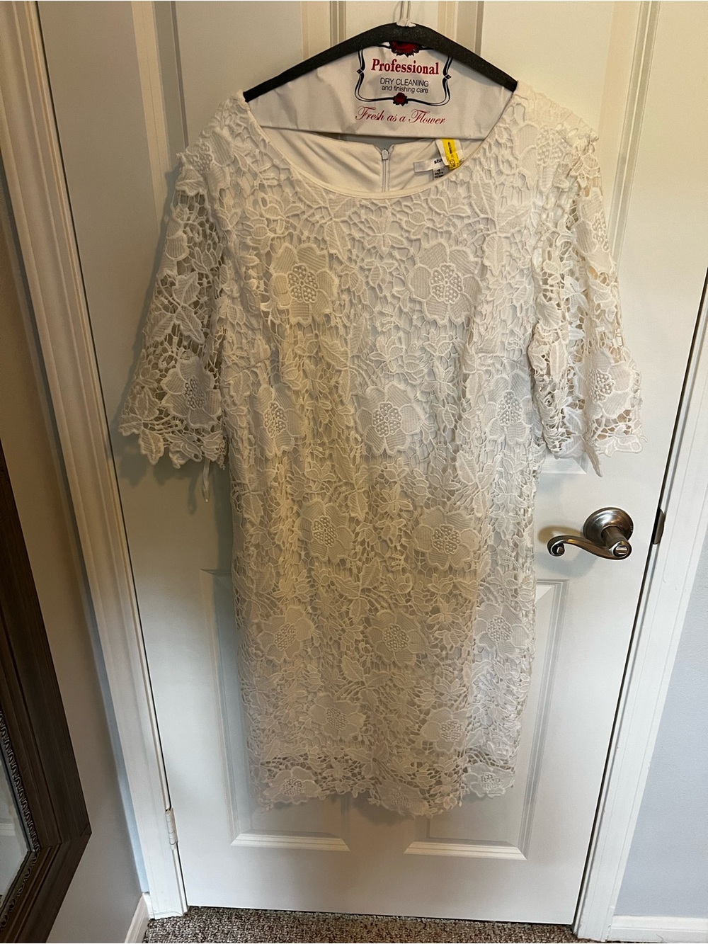 Studio One White Floral Lace Mini Dress